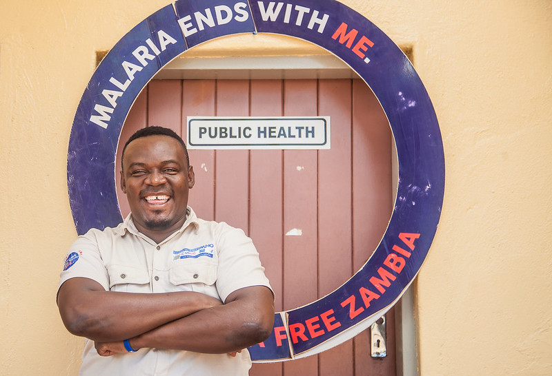 Jerry Maambo, a Malaria Elimination Officer, has helped spearhead the Indoor Residual Campaign being enforced by PMI VectorLink Zambia in the Katete District.