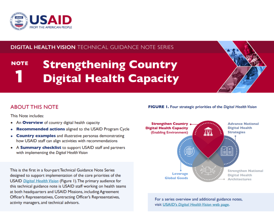USAID Technical Guidance Note 1: Strengthening Country Digital Health Capacity