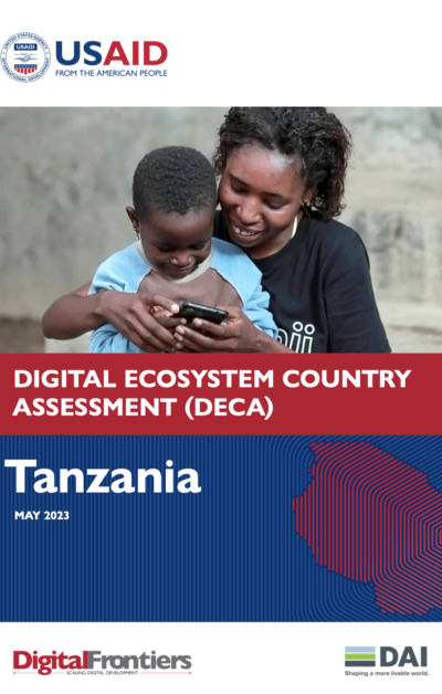 A woman and child on a cell phone. Cover photo for Tanzania's Digital Ecosystem Country Assessment (DECA).